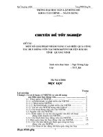 Một số giải pháp nhằm nâng cao hiệu quả công tác huy động vốn tại NHN0 & PTNT Huyện Hải Hà - tỉnh Quảng Ninh