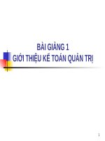 Kế toán quản trị - Chương 1