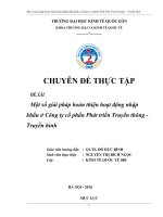 Một số giải pháp hoàn thiện hoạt động NK ở Cty cổ phần Phát triền Truyền thông - Truyền hình