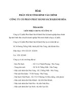 Phân tích tình hình tài chính công ty cổ phần phát hành sách khánh hòa