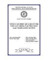 Nâng cao hiệu quả quản trị vốn lưu động tại nhà máy gạc ngói long xuyên