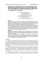 Nghiên cứu ngôn ngữ của giới trẻ pháp hiện nay - đối chiếu với cộng đồng trẻ việt