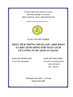Những thuận lợi, khó khăn và khả năng đóng góp ngân sách của Công Ty Du Lịch An Giang