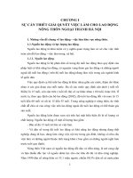 Thực trạng giải quyết việc làm cho người lao động nông thôn ngoại thành Hà Nội