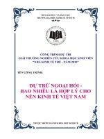 Dự trữ ngoại hối bao nhiêu là tốt cho nền kinh tế Việt Nam