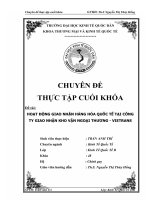Hoạt động giao nhận hàng hóa quốc tế bằng đường biển tại Cty giao nhận kho vận ngoại thương - VIETRANS