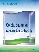 Lý luận về cơ cấu đầu tư(CCĐT) thực trạng CCĐT ở nước ta và từ đó đưa ra một số giải pháp nhằm điều chỉnh và xây dựng phần 1