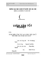 Hoàn thiện công tác lao động việc làm ở Thái Bình giai đoạn 2001 - 2005