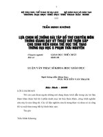 Lựa chọn hệ thống bài tập bổ trợ chuyên môn trong giảng dạy kỹ thuật bơi trườn sấp cho sinh viên khoa TDTT Trường Đại học Sư phạm Thái Nguyên