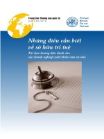 Những điều cần biết về sở hữu trí tuệ Tài liệu hướng dẫn dành cho các doanh nghiệp xuất khẩu vừa và nhỏ