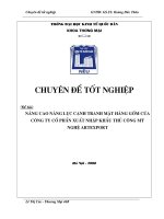 Nâng cao năng lực cạnh tranh mặt hàng gốm của Công ty Cổ phần Xuất nhập khẩu Thủ công mỹ nghệ Artexport