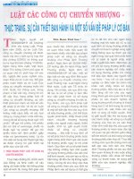 Luật các công cụ chuyển nhượng - thực trạng, sự cần thiết ban hành và một số vấn đề.pdf