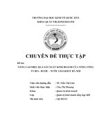 Nâng cao hiệu quả sản xuất kinh doanh của Tổng công ty bia- rượu- nước giải khát hà nội