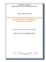 Phân tích tình hình hoạt động tín dụng tại ngân hàng tmcp đông á chi nhánh an giang