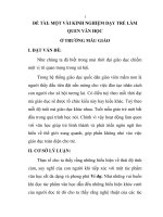 Một vài kinh nghiệm dạy trẻ làm quen văn học ở trường mẫu giáo