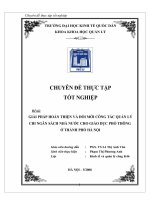Giải pháp hoàn thiện và đổi mới công tác quản lý chi NSNN cho sự nghiệp GDPT ở Thành phố Hà Nộ