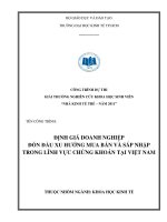 Định giá doanh nghiệp - Đón đầu xu hướng M&A trên TTCK Việt Nam