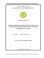 Đánh giá hiệu quả hoạt động tín dụng tại ngân hàng thương mại cổ phần sài gòn chi nhánh an giang