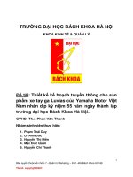 Thiết kế kế hoạch truyền thông cho sản phẩm xe tay ga Luvias của Yamaha Motor Việt Nam nhân dịp kỷ niệm 55 năm ngày thành lập trường đại học Bách Khoa Hà Nội