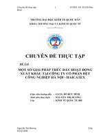 Một số giải pháp đẩy mạnh hoạt động XK tại Cty cổ phần dệt công nghiệp Hà Nội – Haicatex