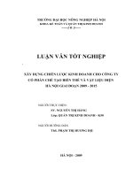 Xây dựng chiến lược KD cho Cty Cổ phần chế tạo biến thế và vật liệu điện Hà Nội giai đoạn 2009 - 2015