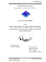 Phân tích hiệu quả hoạt động tín dụng tại agribank hòn đất
