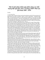 Một số giải pháp nhằm góp phần nâng cao chất lượng đội ngũ giáo viên ở Trường THPT Phú Lộc giai đoạn 2005 - 2010