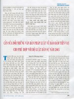 Cần sửa đổi những văn bản pháp luật về bảo đảm tiền vay cho phù hợp với Bộ luật DS .pdf