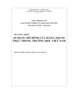Áp dụng mô hình cửa hàng trung thực trong trường học Việt Nam 