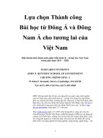 Lựa chọn Thành công Bài học từ Đông Á và Đông Nam Á cho tương lai của Việt Nam.