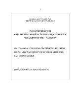 Ứng dụng các mô hình tài chính trong việc xác định tỷ suất chiết khấu cho các doanh nghiệp