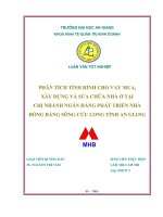 Phân tích tình hình cho vay mua, xây dựng và sửa chữa nhà ở tại chi nhánh ngân hàng phát triển nhà đồng bằng sông cửu long tỉnh an giang MHB