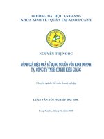 Đánh giá hiệu quả sử dụng nguồn vốn của Công ty TNHH Cơ Khí Kiên Giang phần 3