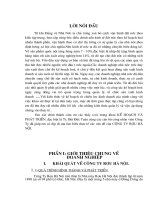 Tình hình SXKD Cty rượu Hà Nội