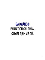 Kế toán quản trị - Chương 9