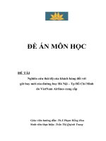 Nghiên cứu thái độ của khách hàng đối với giờ bay mới của đường bay Hà Nội – Tp Hồ Chí Minh do VietNam Airlines cung cấp