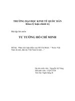 Bài tập lớn môn                          TƯ TƯỞNG HỒ CHÍ MINH