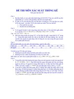 ĐỀ THI MÔN XÁC SUẤT THỐNG KÊ