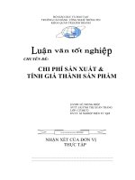 CHI PHÍ SẢN XUẤT & TÍNH GIÁ THÀNH SẢN PHẨM tại XÍ NGHIỆP CƠ ĐIỆN TỬ VÀ TIN HỌC CHOLIMEX.DOC