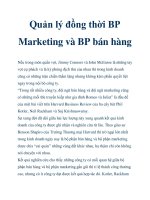 Quản lý đồng thời BP Marketing và BP bán hàng