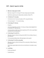 KPI – Quản lý nguyên vật liệu