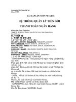 THIẾT KẾ  HỆ THỐNG QUẢN LÝ TIỀN GỞI THANH TOÁN NGÂN HÀNG.doc