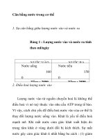 Cân bằng nước trong cơ thể
