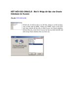 Nhập dữ liệu vào Oracle Database từ Access