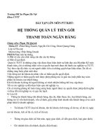 HỆ THỐNG QUẢN LÝ TIỀN GỞI THANH TOÁN NGÂN HÀNG.doc
