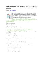 KẾT NỐI VÀO ORACL6