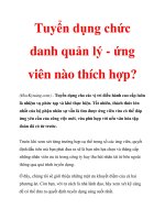  Tuyển dụng chức danh quản lý - ứng viên nào thích hợp?