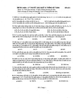 Đề thi môn : Lý thuyết  Xác suất & Thống kê toán 3