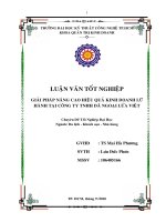 Phân tích thực trạng hoạt động kinh doanh lữ hành của Công ty TNHH Dã ngoại Lửa Việt giai đọan 2000-2010.doc