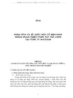 PHÂN TÍCH VÀ ĐỀ XUẤT MỘT SỐ BIỆN PHÁP NHẰM HOÀN THIỆN CÔNG TÁC TRẢ LƯƠNG TẠI CÔNG TY MATEXIM .DOC